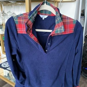 Fleece button pullover sweatshirt